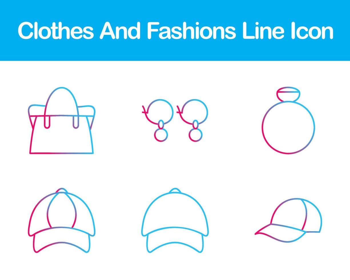 Clothes And Fashions Vector Icon Set