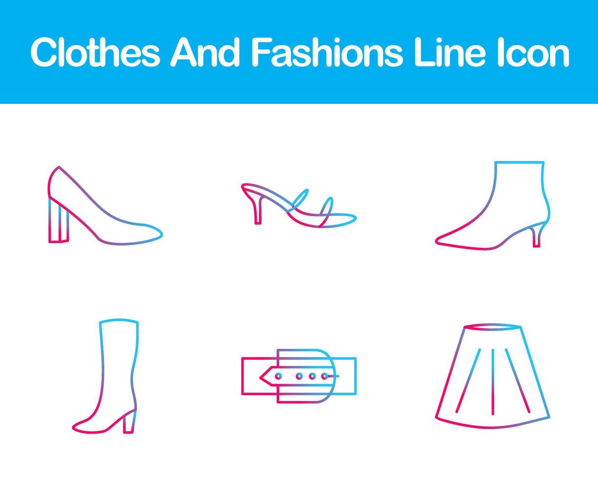 Clothes And Fashions Vector Icon Set