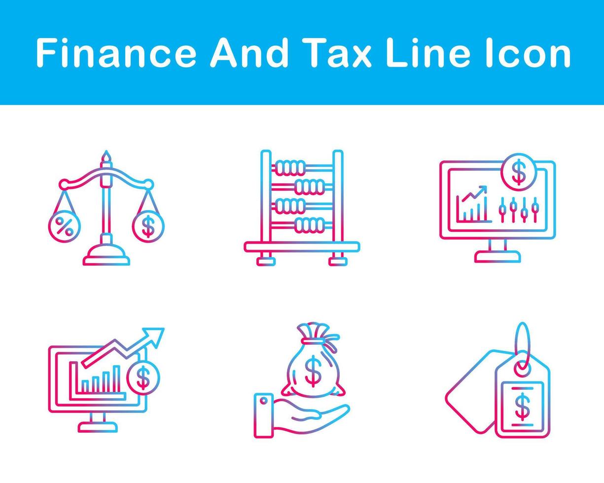 Finanzas y impuesto vector icono conjunto