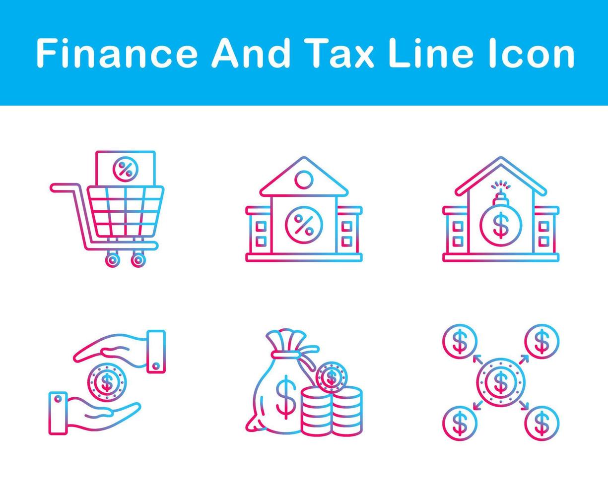 Finanzas y impuesto vector icono conjunto