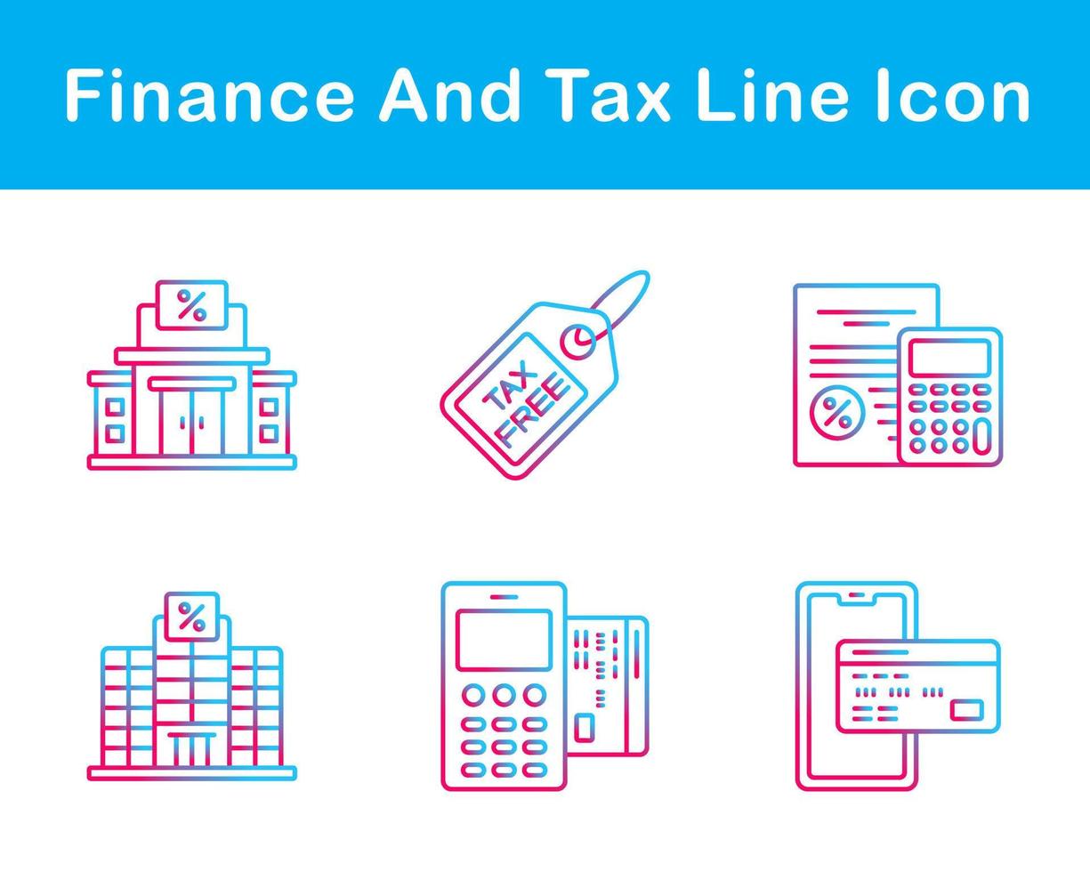 Finanzas y impuesto vector icono conjunto