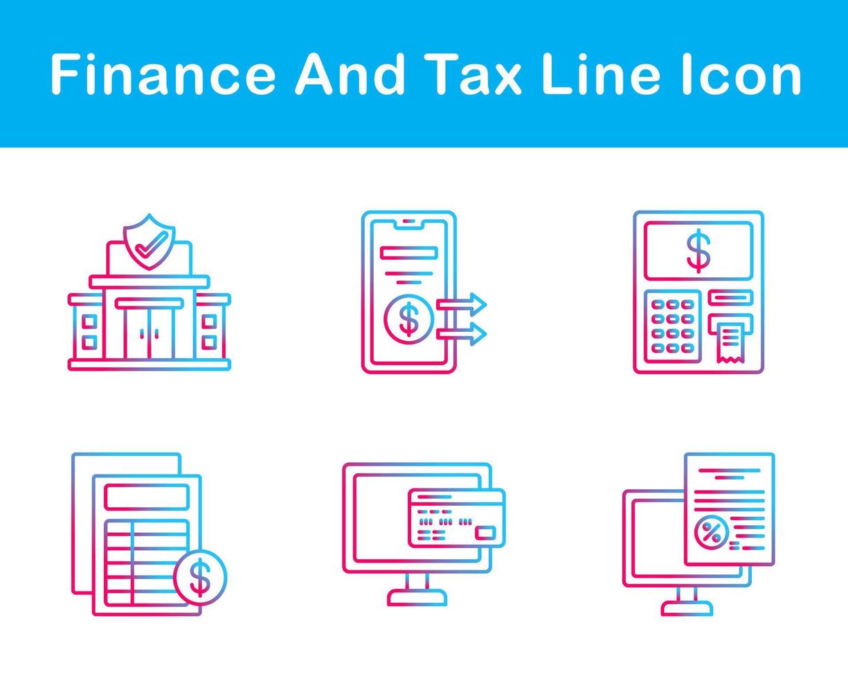 Finanzas y impuesto vector icono conjunto