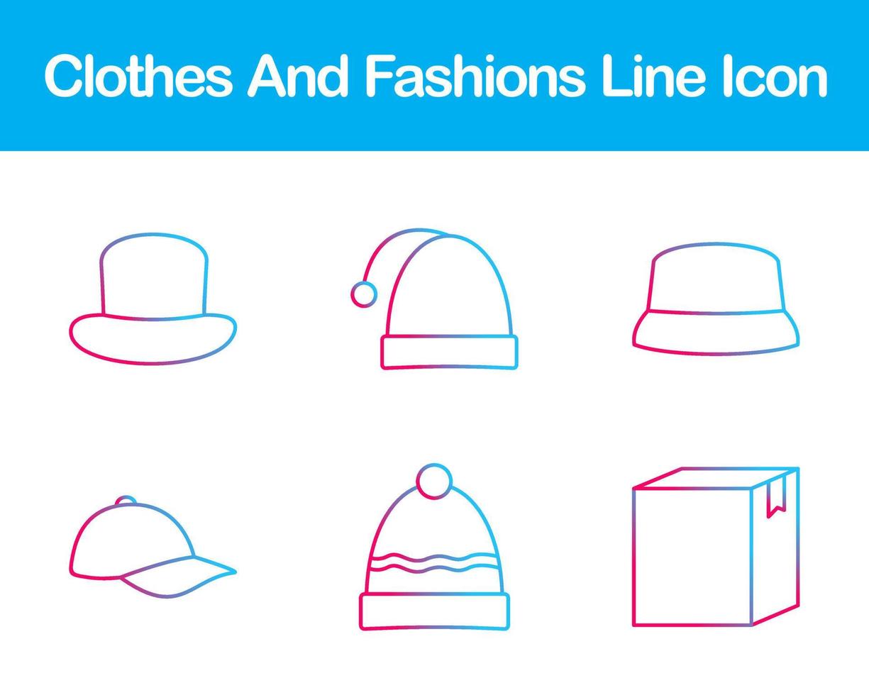 Clothes And Fashions Vector Icon Set