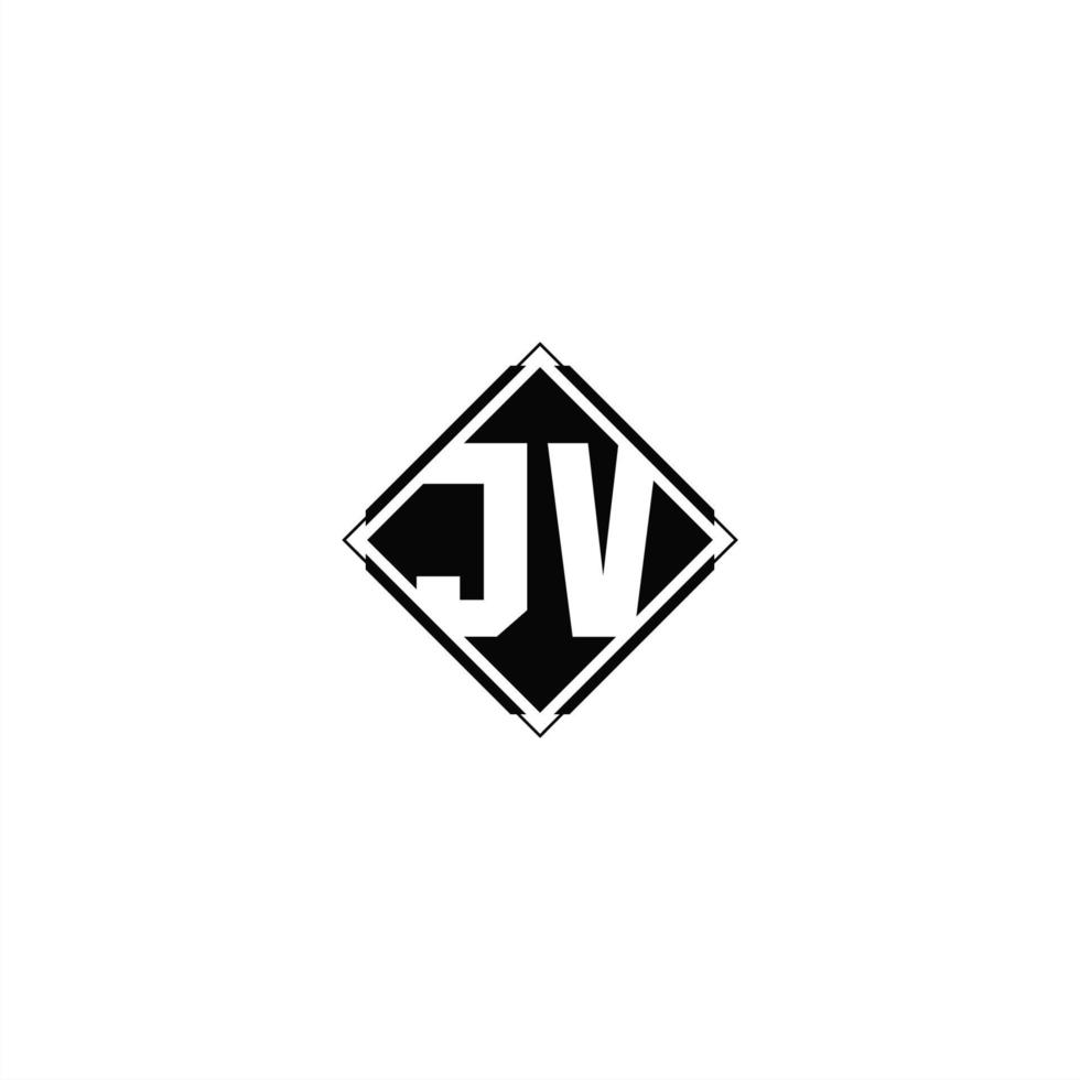 Monogram logo design with diamond square shape vector