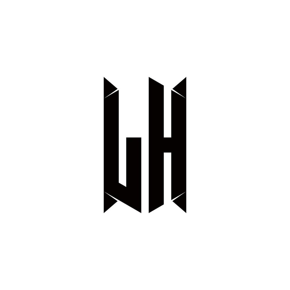 LH Logo monogram with shield shape designs template vector