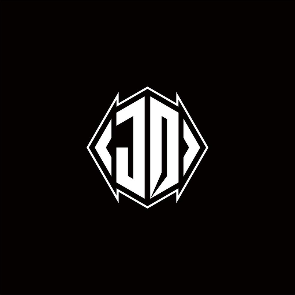 JQ Logo monogram with shield shape designs template vector
