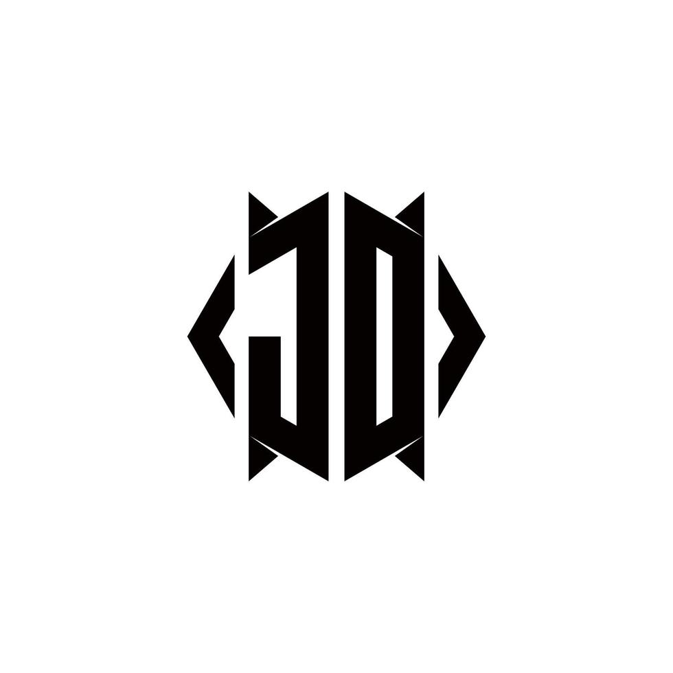 JD Logo monogram with shield shape designs template vector