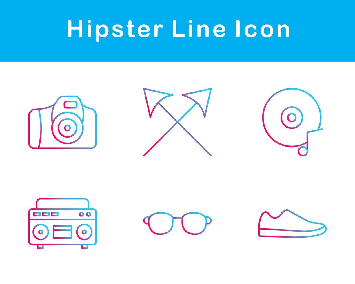 hipster vector icono conjunto