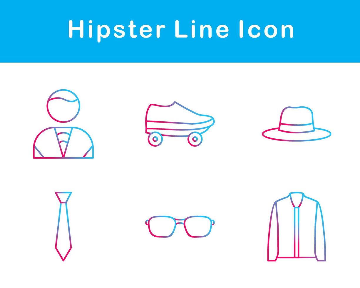 hipster vector icono conjunto