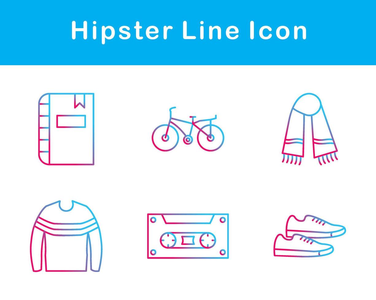 hipster vector icono conjunto