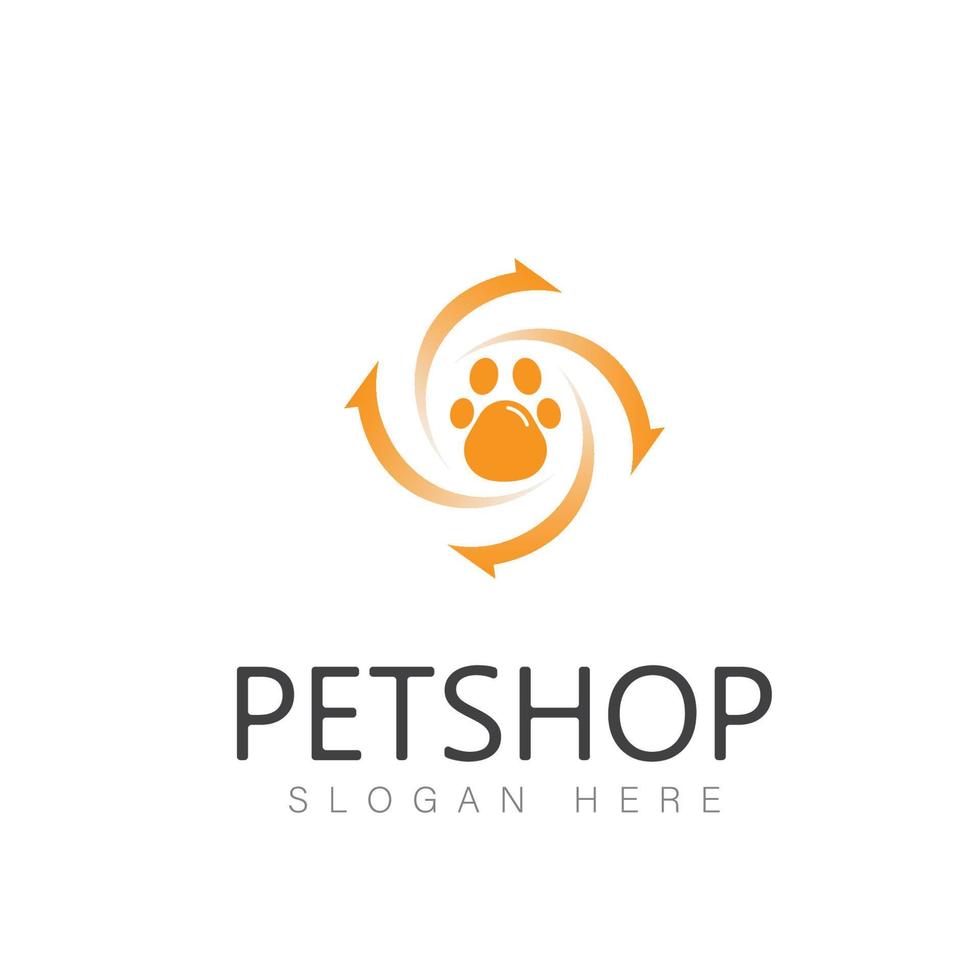 Vector image of an dog and cat design on white background. Petshop