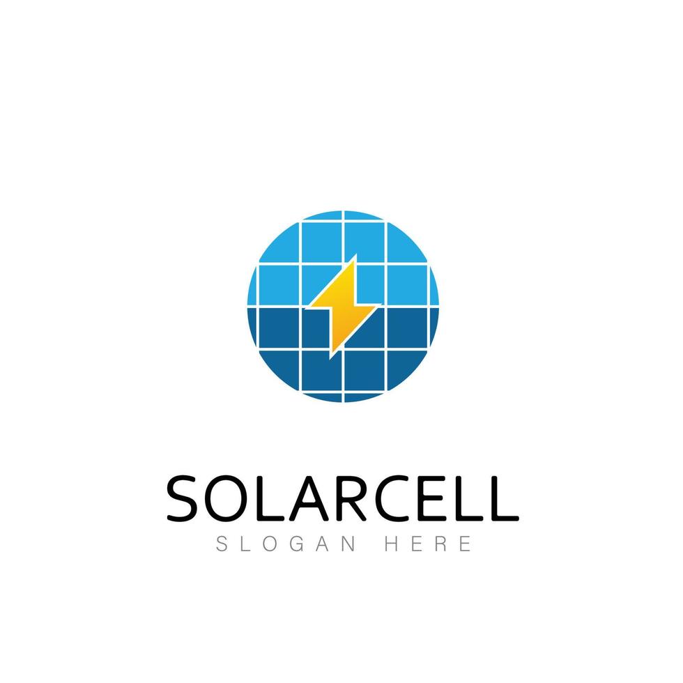 solar energy logo design technology symbol vector