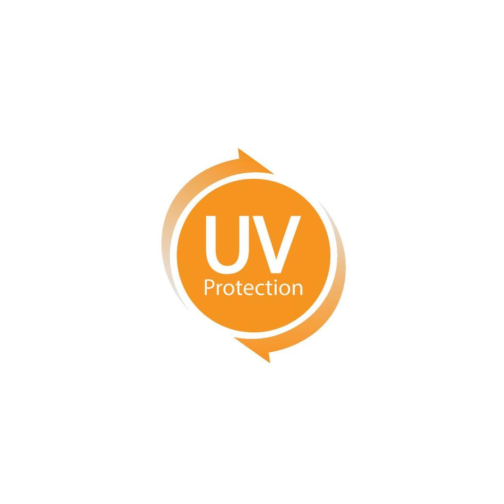 uv proteccion logo y icono vector, ultravioleta con reflexión alrededor el circulo vector