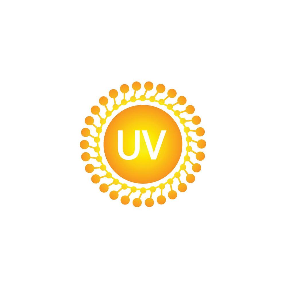 uv proteccion logo y icono vector, ultravioleta con reflexión alrededor el circulo vector