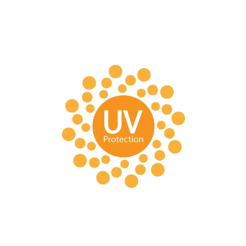 uv proteccion logo y icono vector, ultravioleta con reflexión alrededor el circulo vector