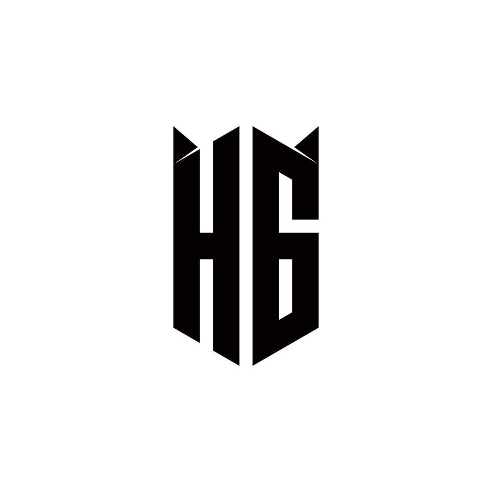 HG Logo monogram with shield shape designs template vector