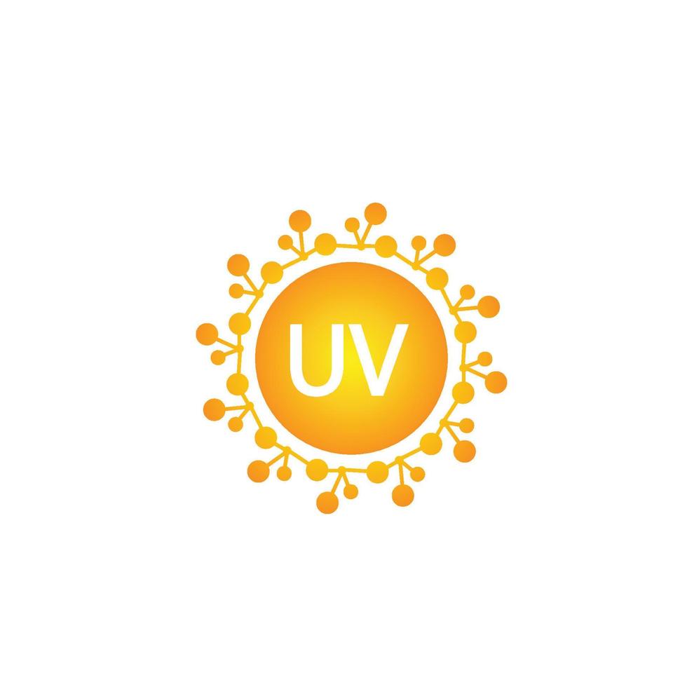 uv protection logo and icon vector, ultraviolet with reflection around the circle vector