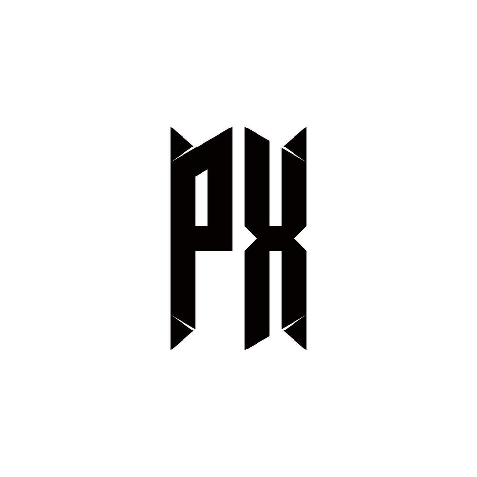 px logo monograma con proteger forma diseños modelo vector