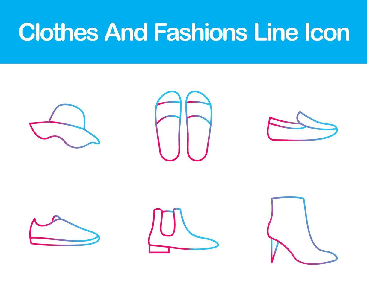 Clothes And Fashions Vector Icon Set