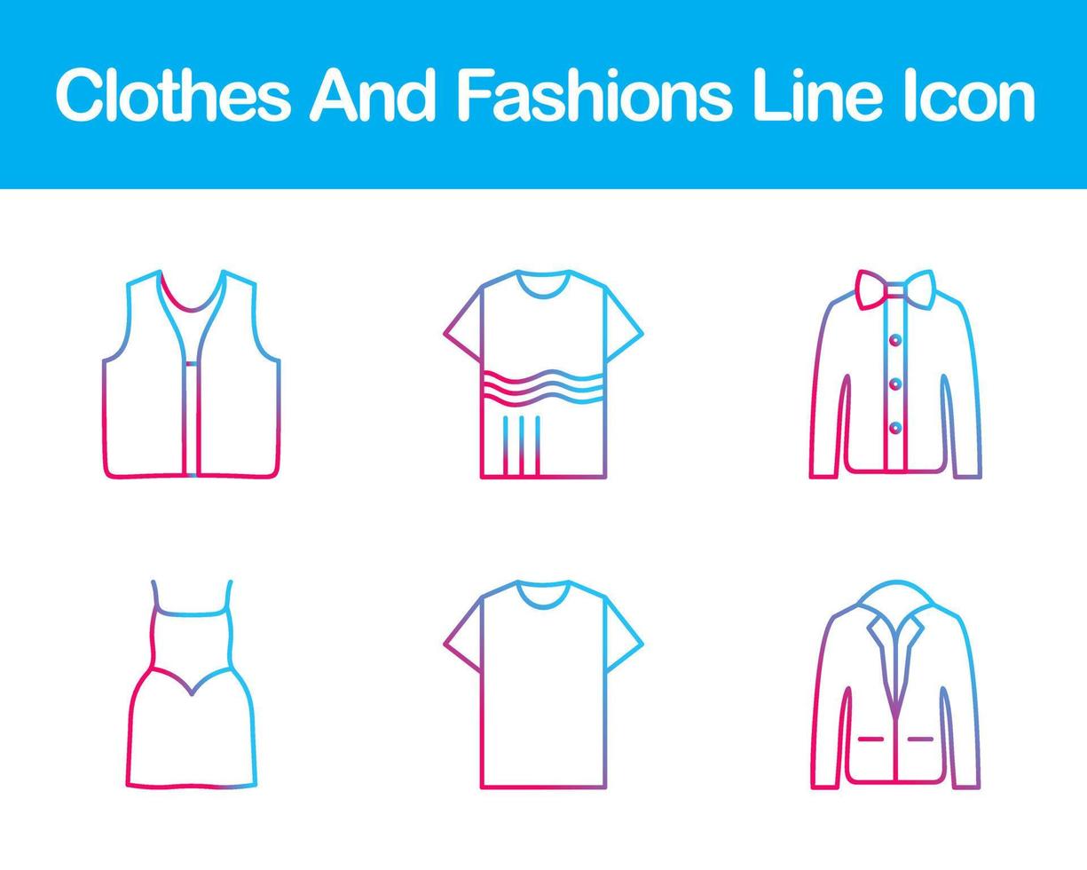 Clothes And Fashions Vector Icon Set