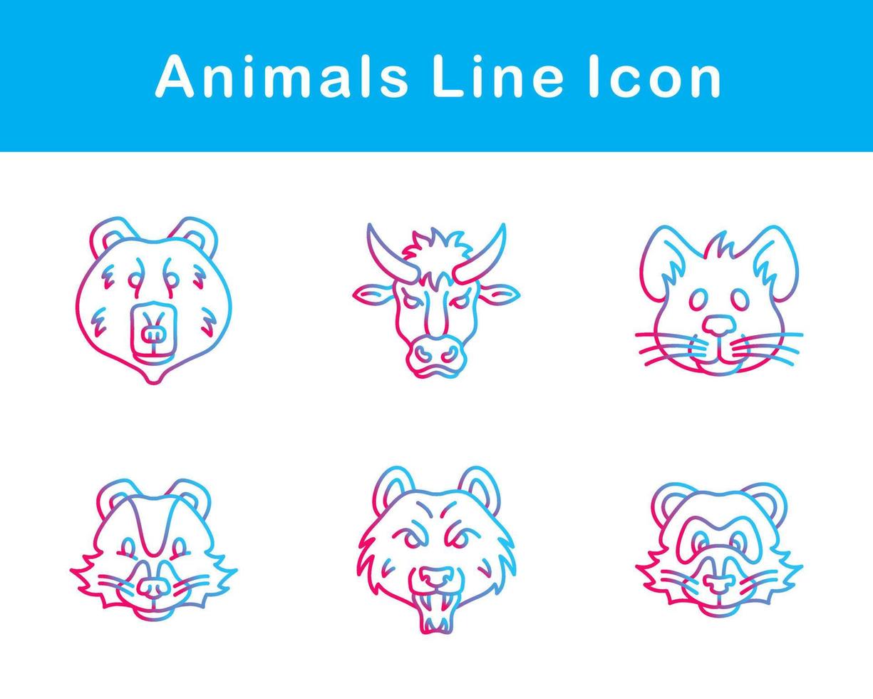 animales vector icono conjunto