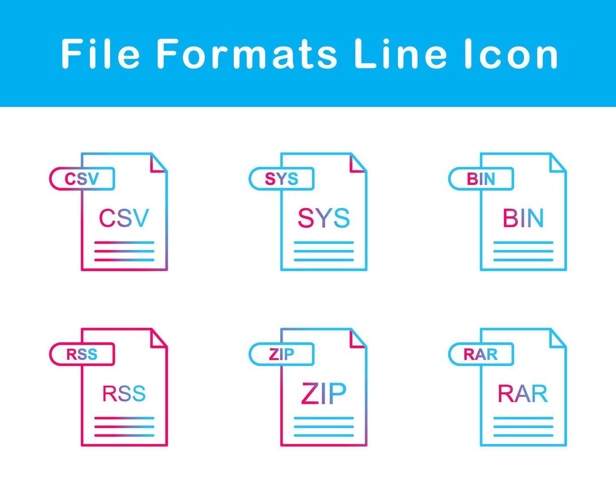 archivo formatos vector icono conjunto