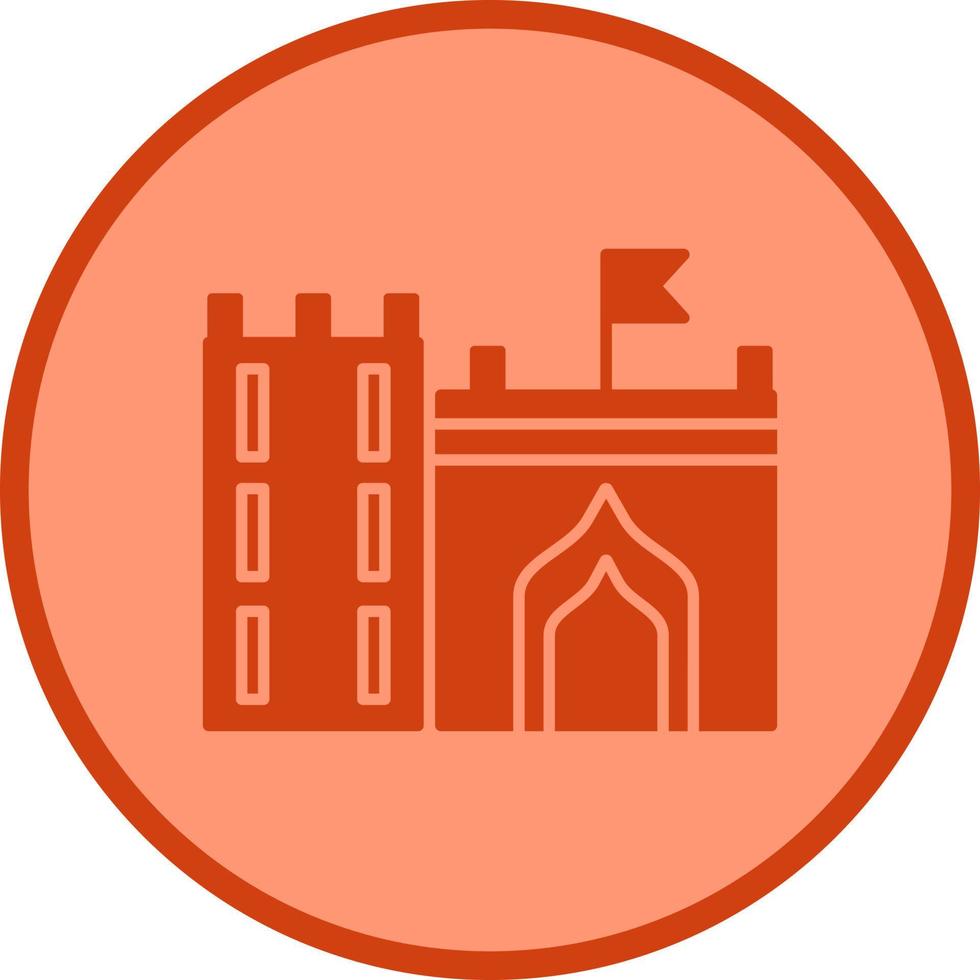 Castle with Flag Glyph Icon vector