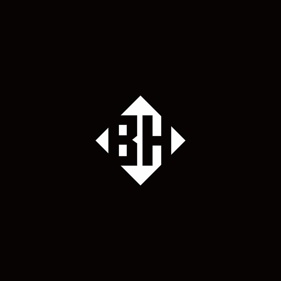Monogram logo design with diamond square shape vector
