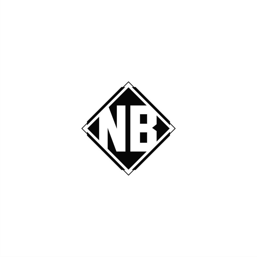 Monogram logo design with diamond square shape vector
