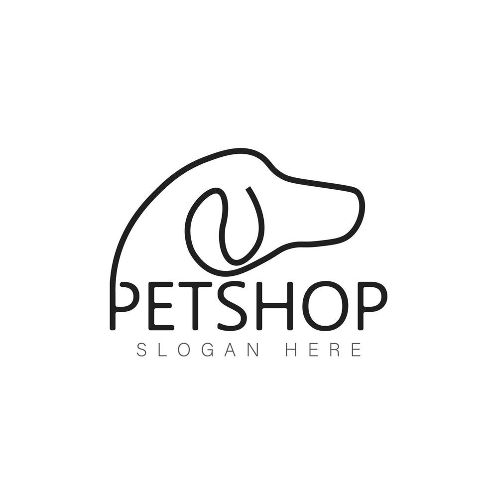 Vector image of an dog and cat design on white background. Petshop