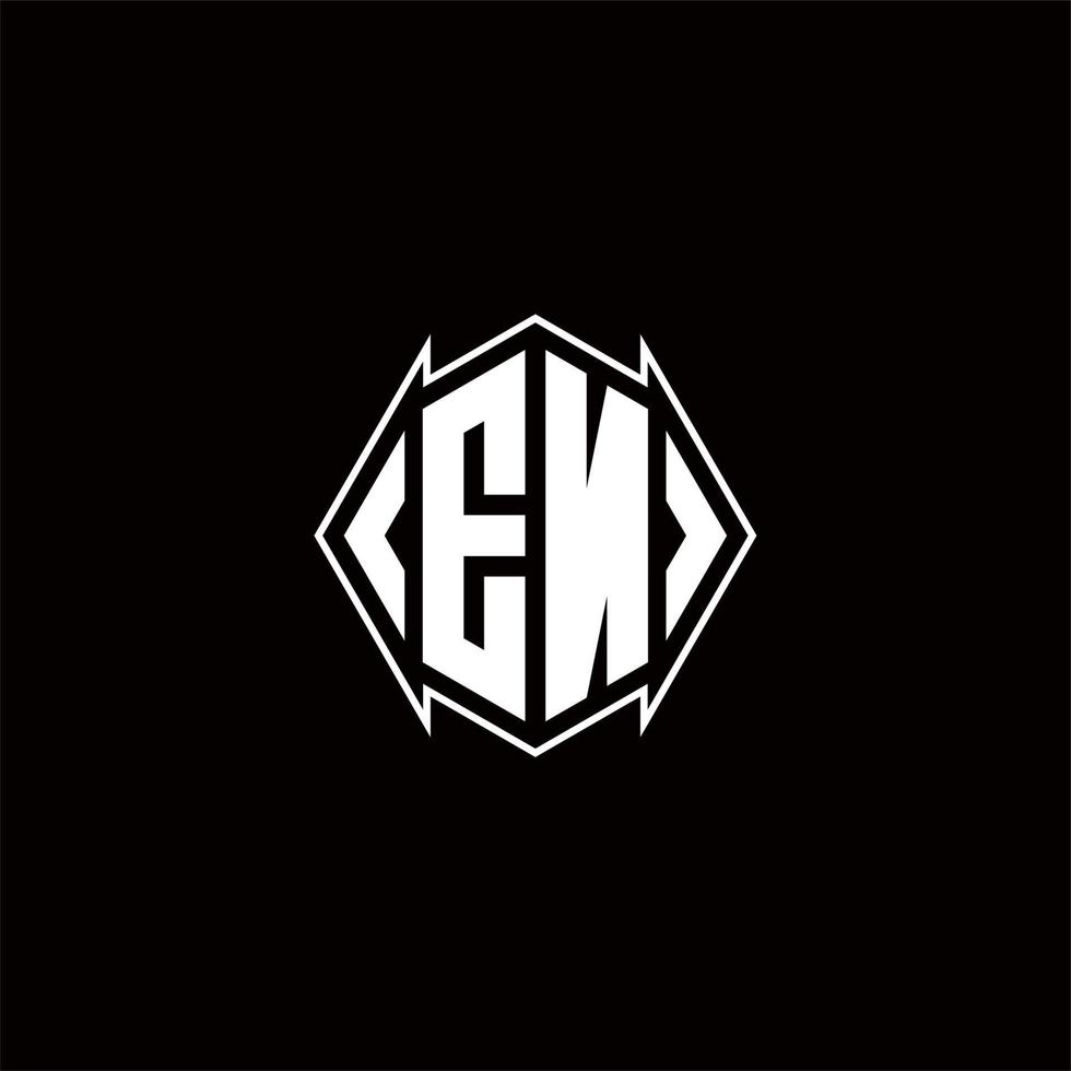 EN Logo monogram with shield shape designs template vector