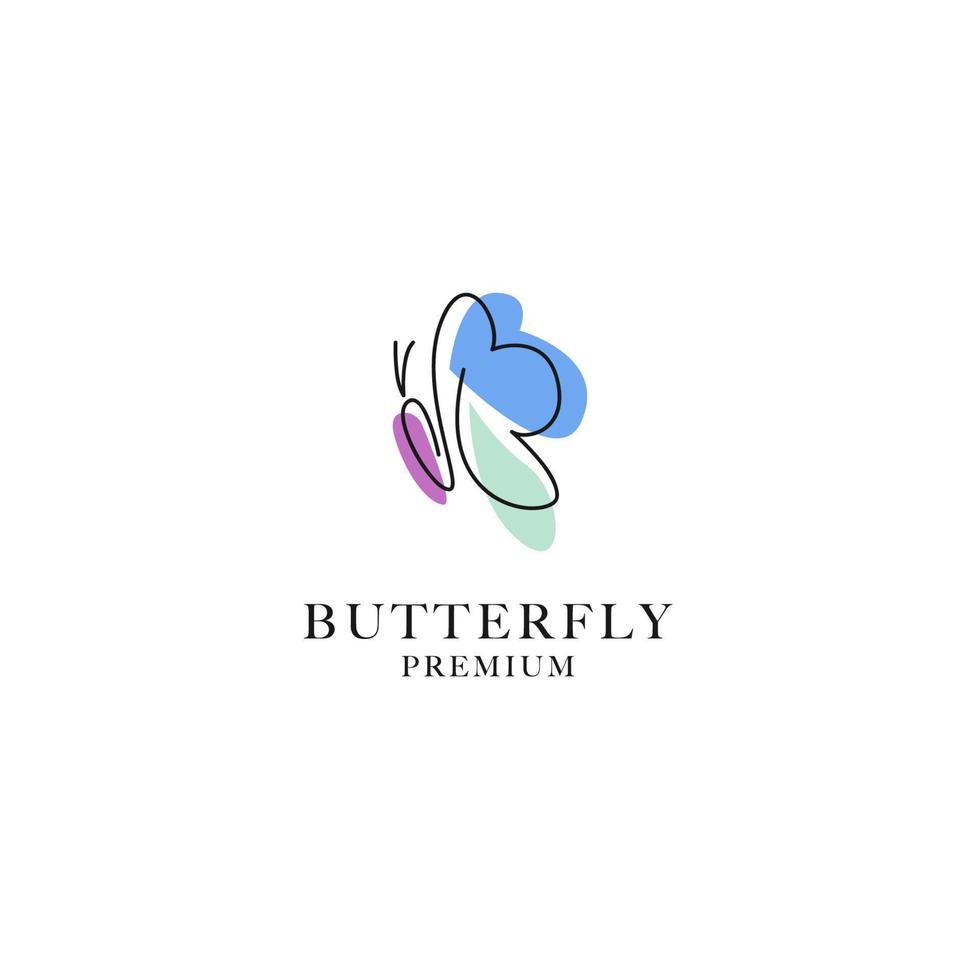 vector mariposa logo diseño con sencillo y elegante monoline vector ilustración