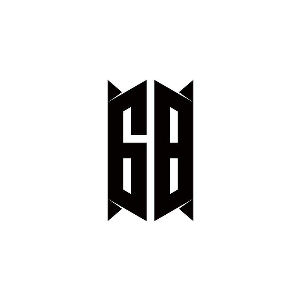 GB Logo monogram with shield shape designs template vector