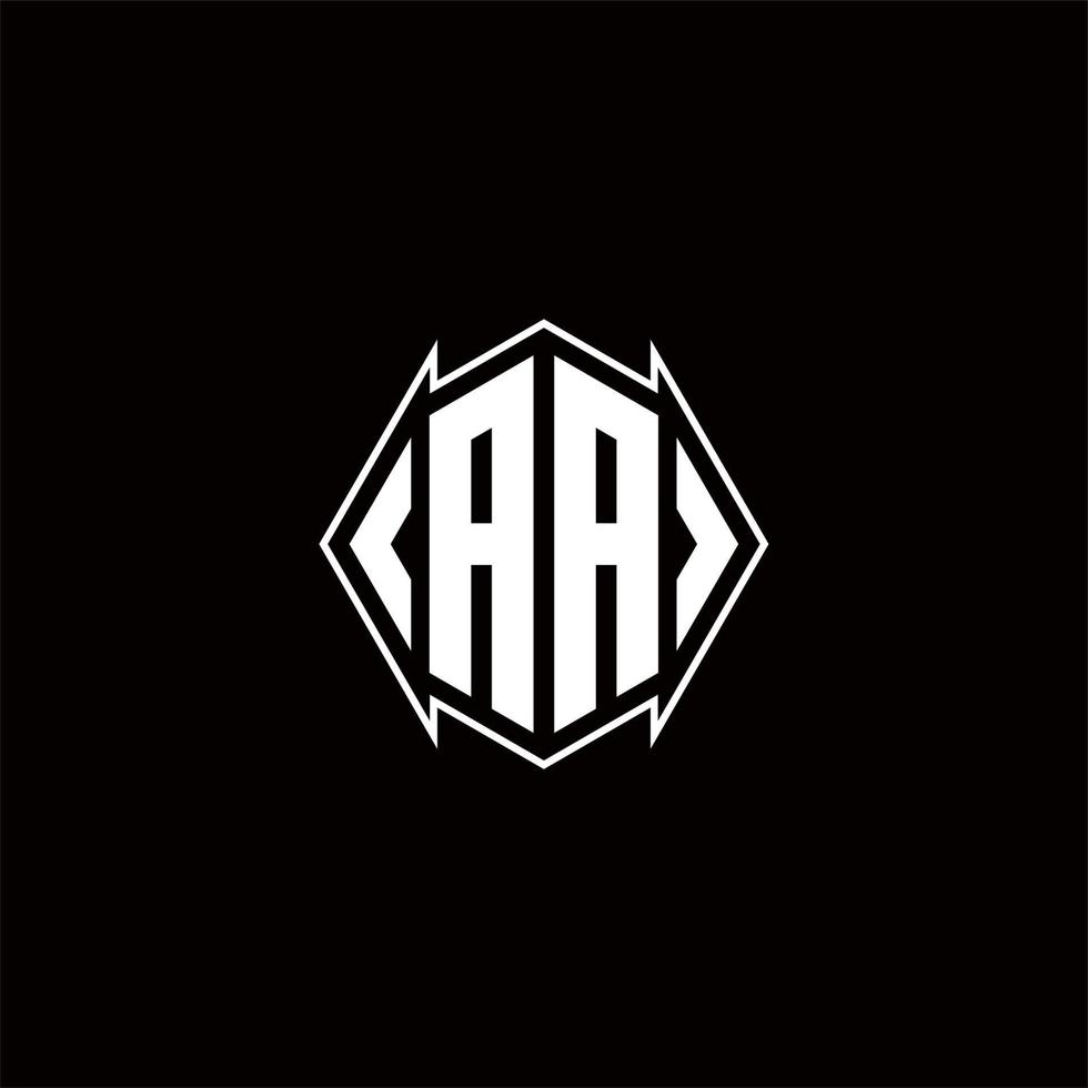 AA Logo monogram with shield shape designs template vector