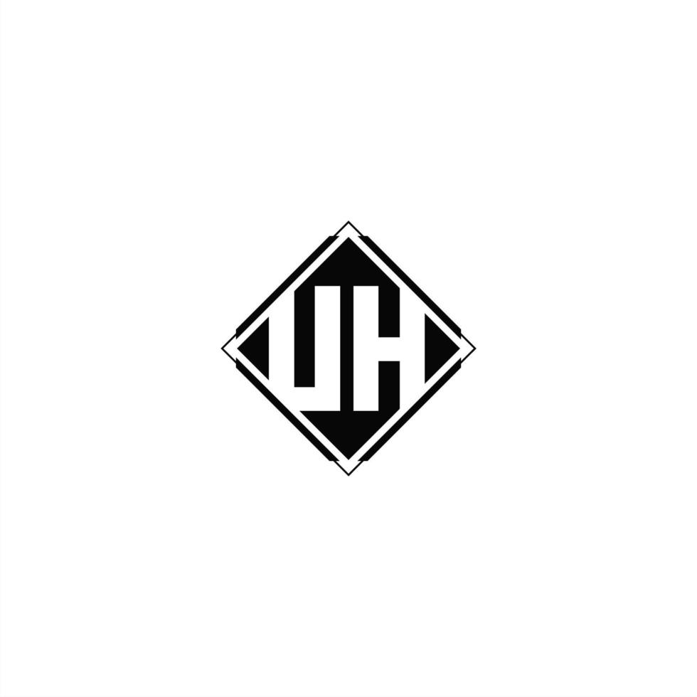 Monogram logo design with diamond square shape vector