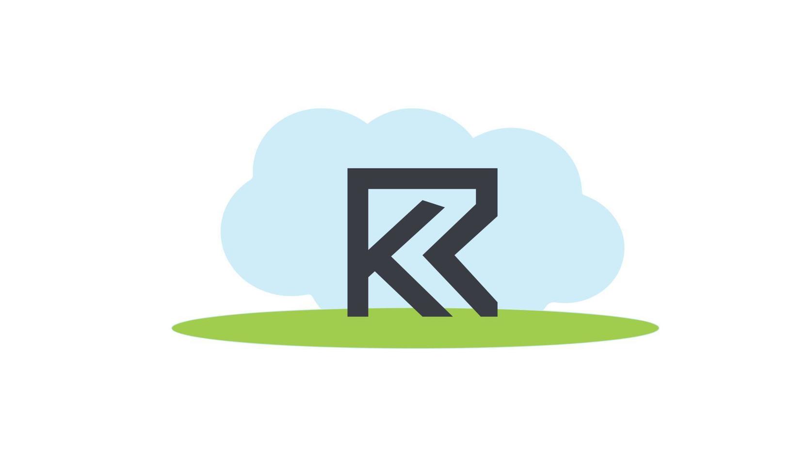 alfabeto letras iniciales monograma logo kr, rk, k y r vector