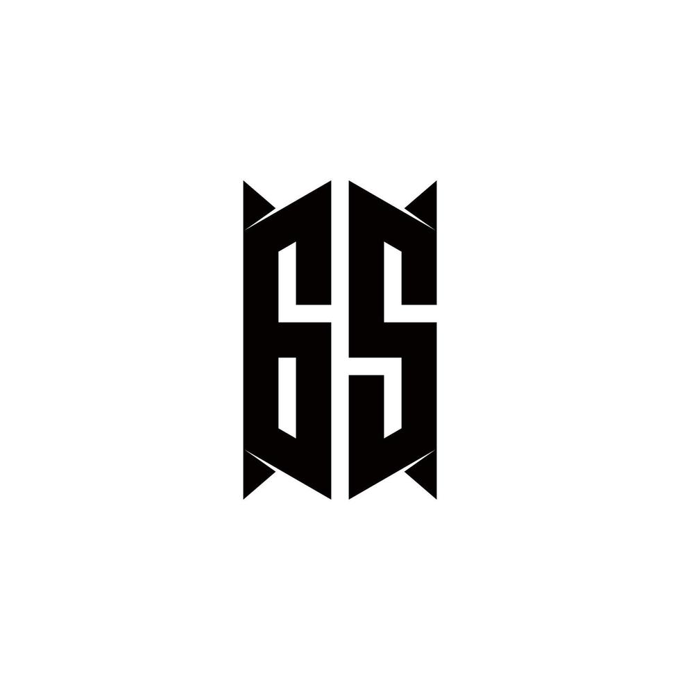 GS Logo monogram with shield shape designs template vector