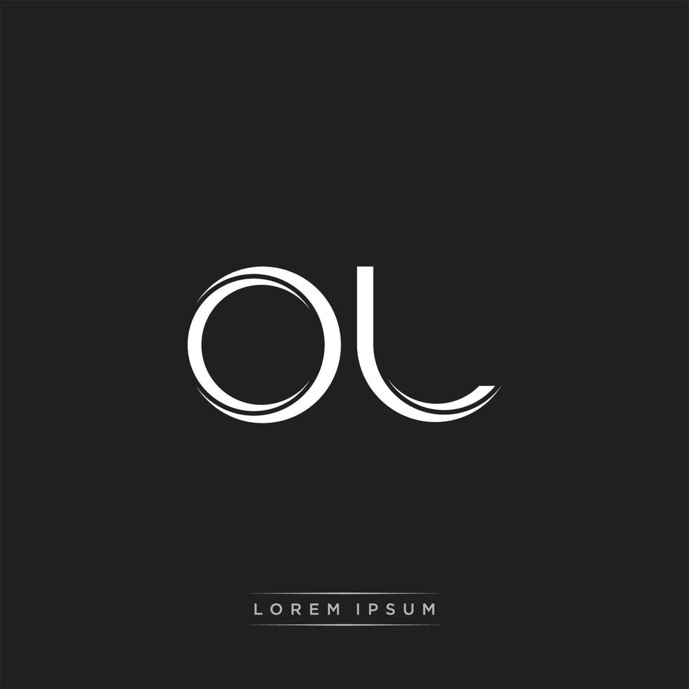 OL Initial Letter Split Lowercase Logo Modern Monogram Template Isolated on Black White vector