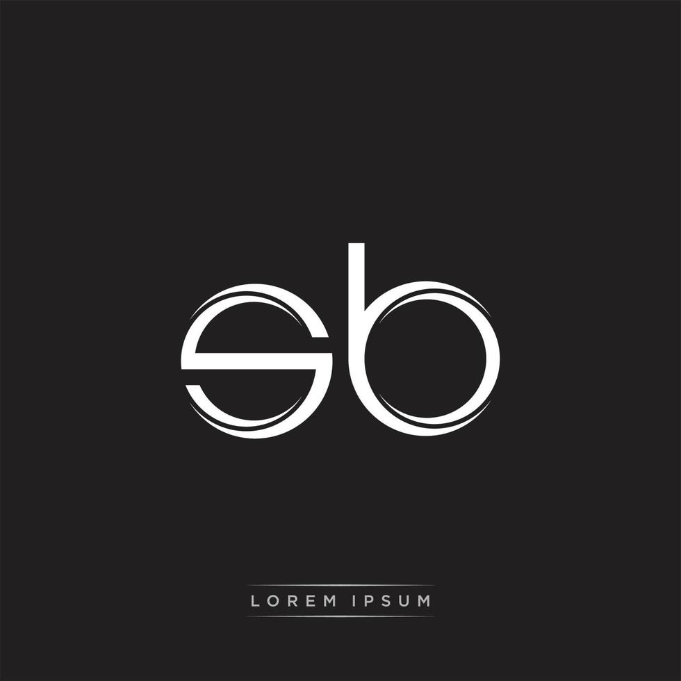 SB Initial Letter Split Lowercase Logo Modern Monogram Template Isolated on Black White vector