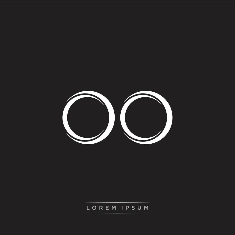 OO Initial Letter Split Lowercase Logo Modern Monogram Template Isolated on Black White vector