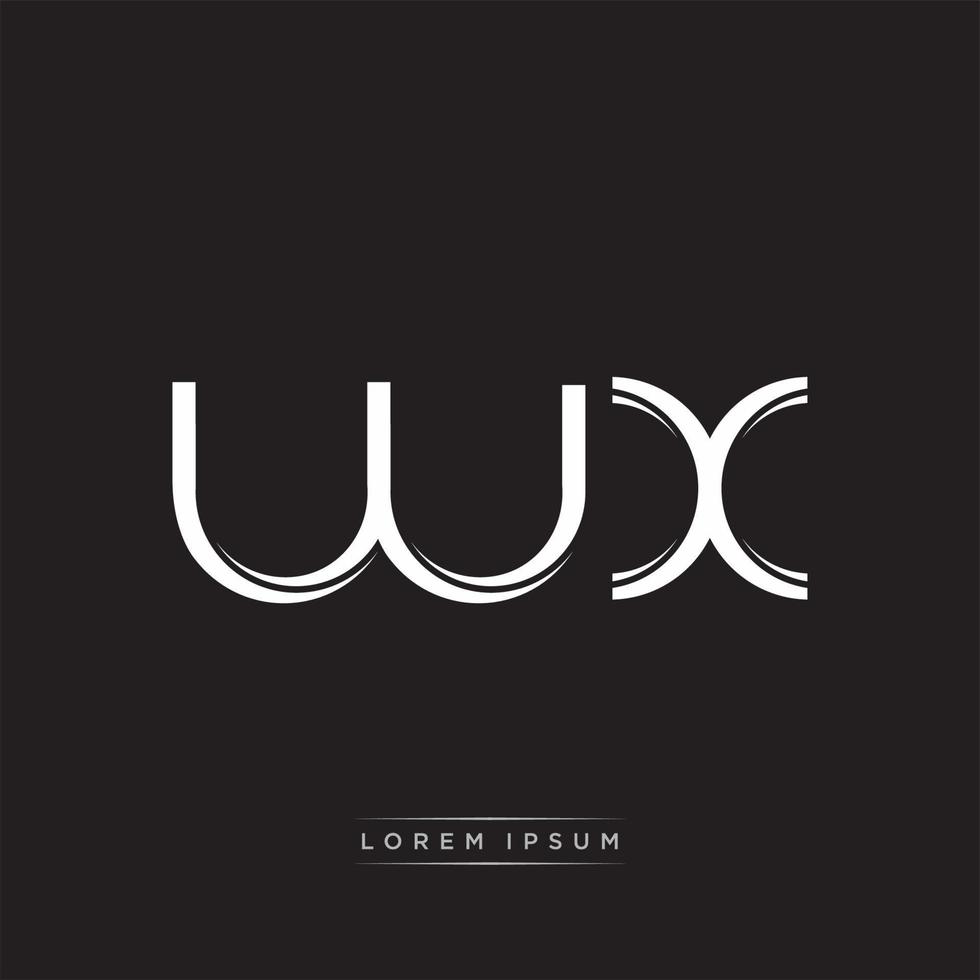WX Initial Letter Split Lowercase Logo Modern Monogram Template Isolated on Black White vector