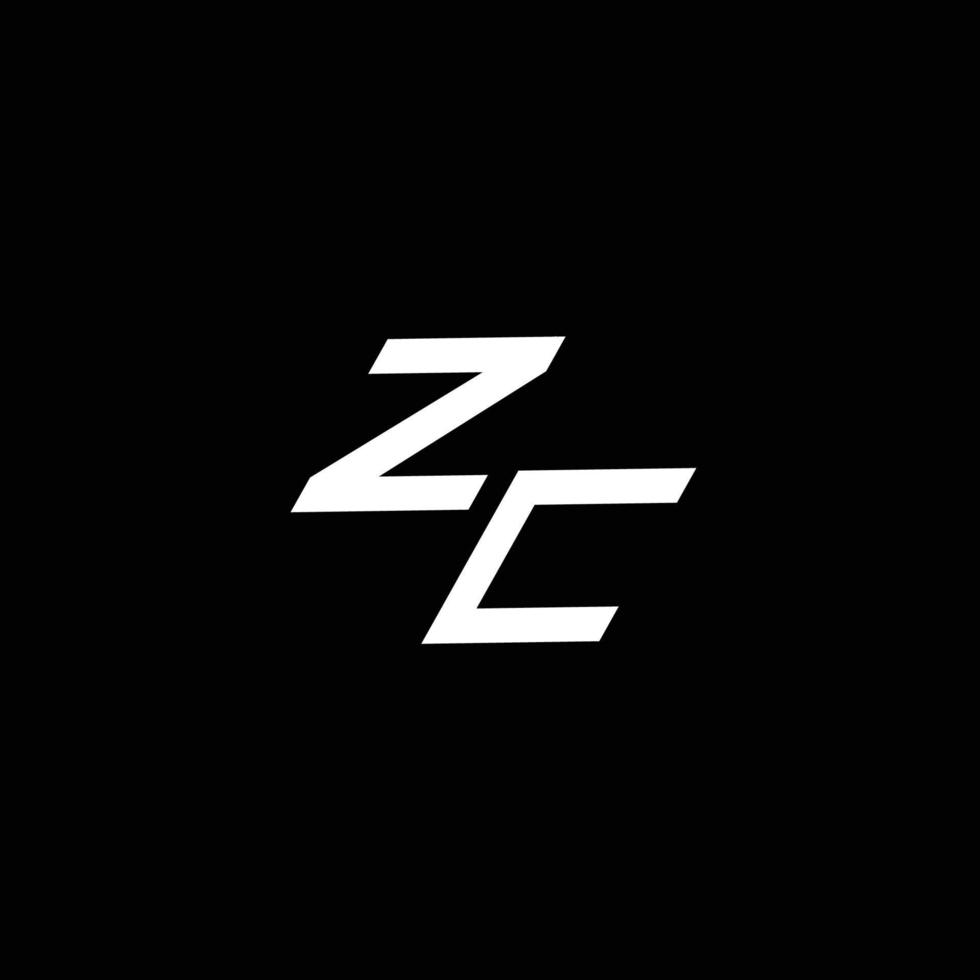 zc logo monograma con arriba a abajo estilo moderno diseño modelo vector