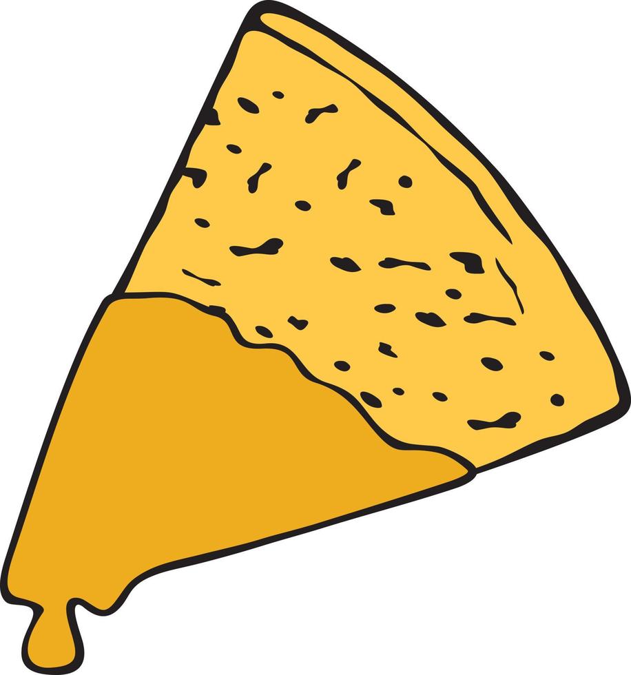 Mexican Corn Chips Nacho with Sauce. Vector Illustration.