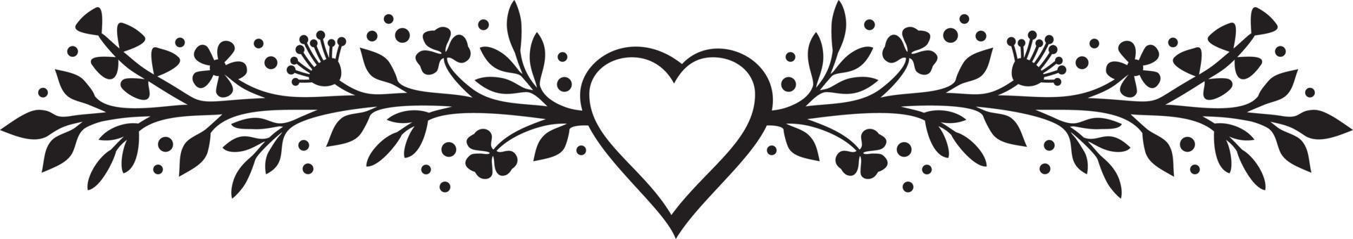 Floral Wreath with Heart. Vector Illustration.