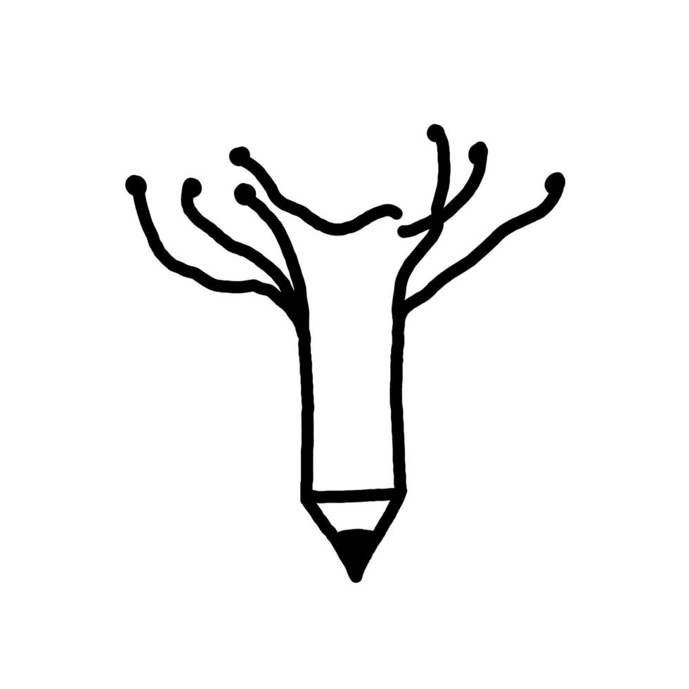 rooted pencil illustration, suitable for logo, symbol or related things about education vector