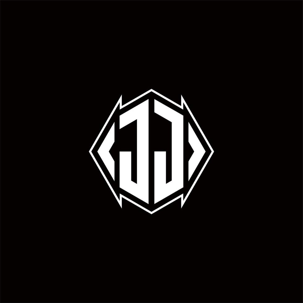 JJ Logo monogram with shield shape designs template vector