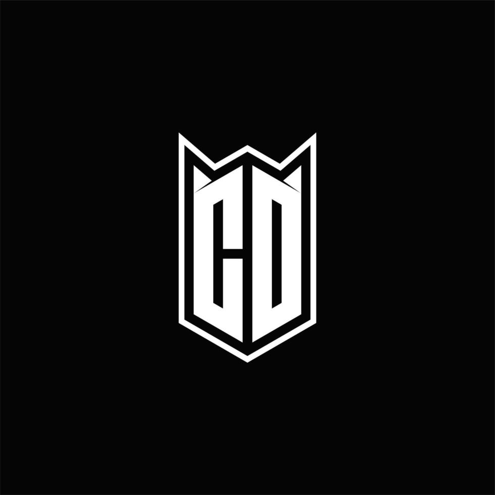 CD Logo monogram with shield shape designs template vector