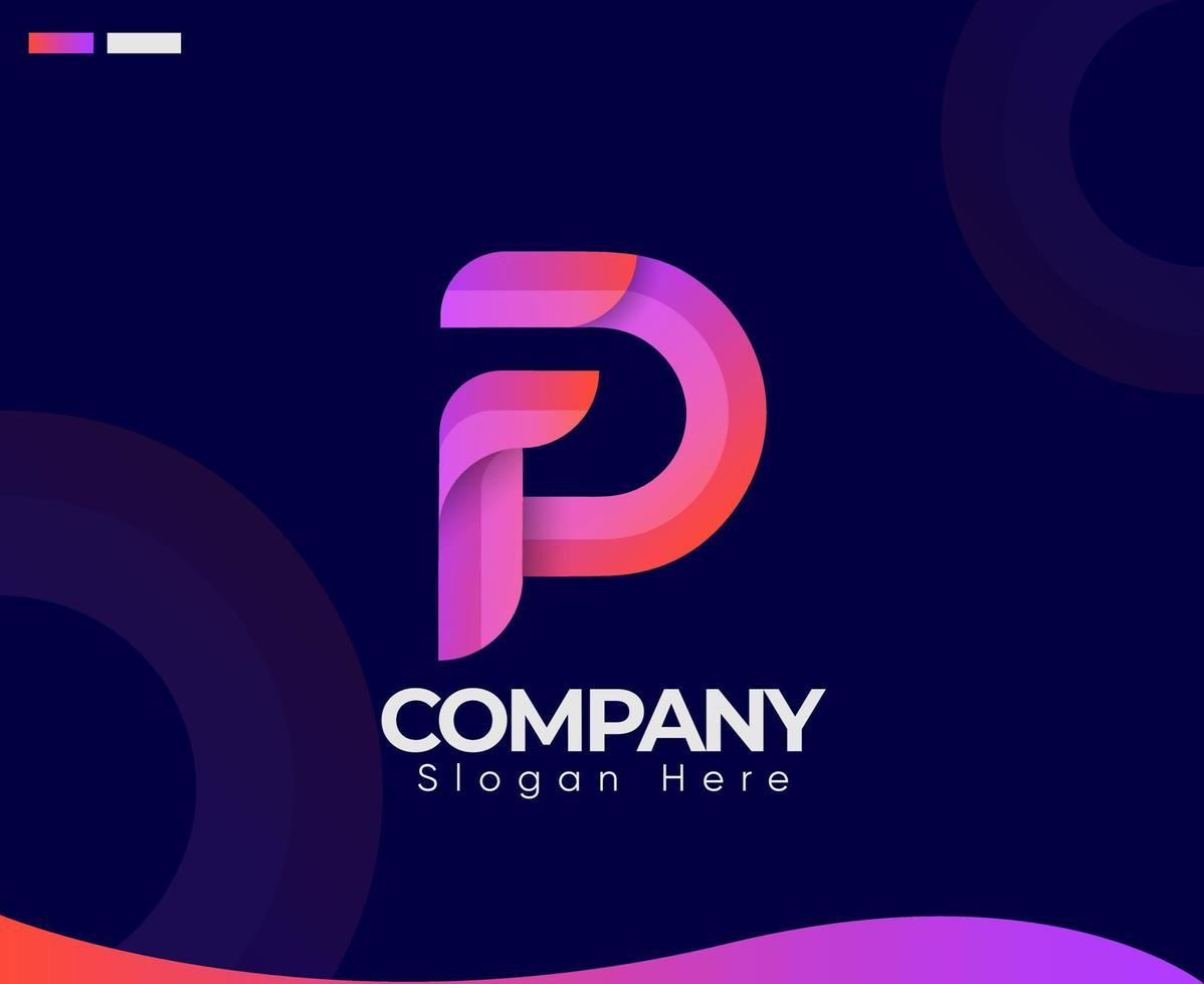 Best Modern Colorful Letter F And P Logo Template, Amazing Design Concept With Premium Vector. Professional Excellent Creative Minimal Letter F P Logo Design. vector