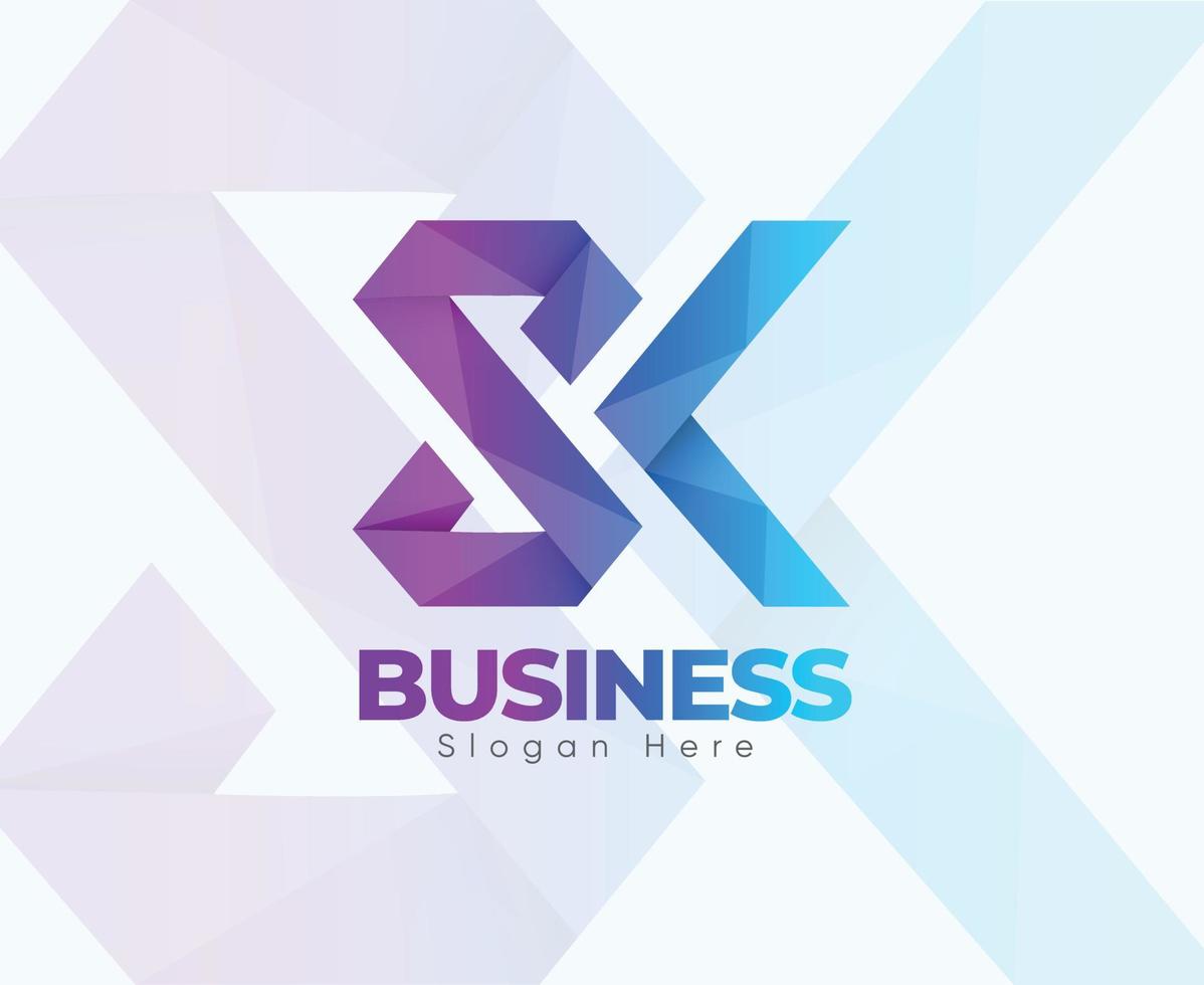 Creative Excellent Digital Modern SK Logo Template Design, Premium Quality And Gradient Color. Excellent Professional Creative Minimal Letter S, K Logo Design. vector