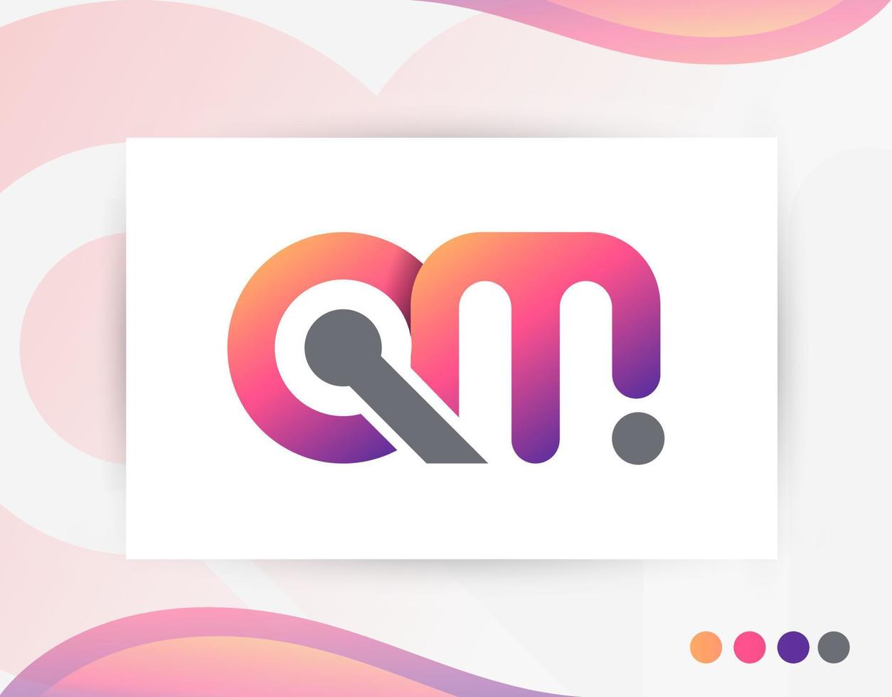 Minimal Premium Q M Letter Logo Template, Creative Concept With Gradient Color, Premium Hi-Quality Digital Business Logo Template. vector